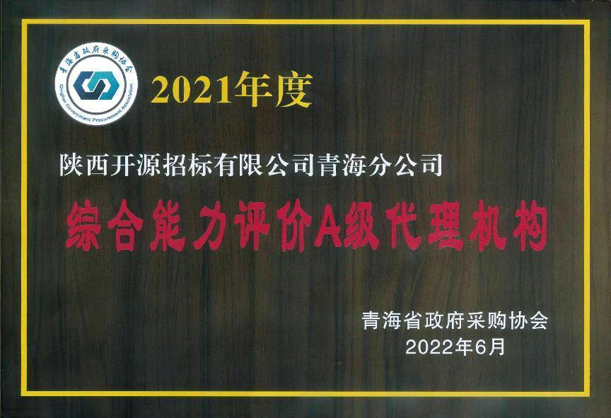 2021年度綜合能力評價A級代理機構